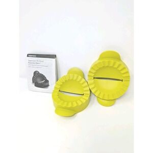 2 Tupperware Pastry Mini Pie Empanada Press Crimper Maker Lime Green 5" NEW